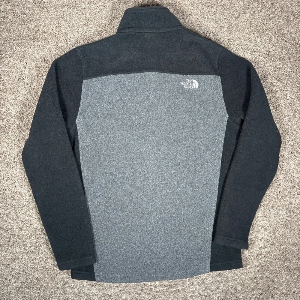 Mens The North Face FlashDry Full Zip‎ Fleece Jacket Gray Black S
